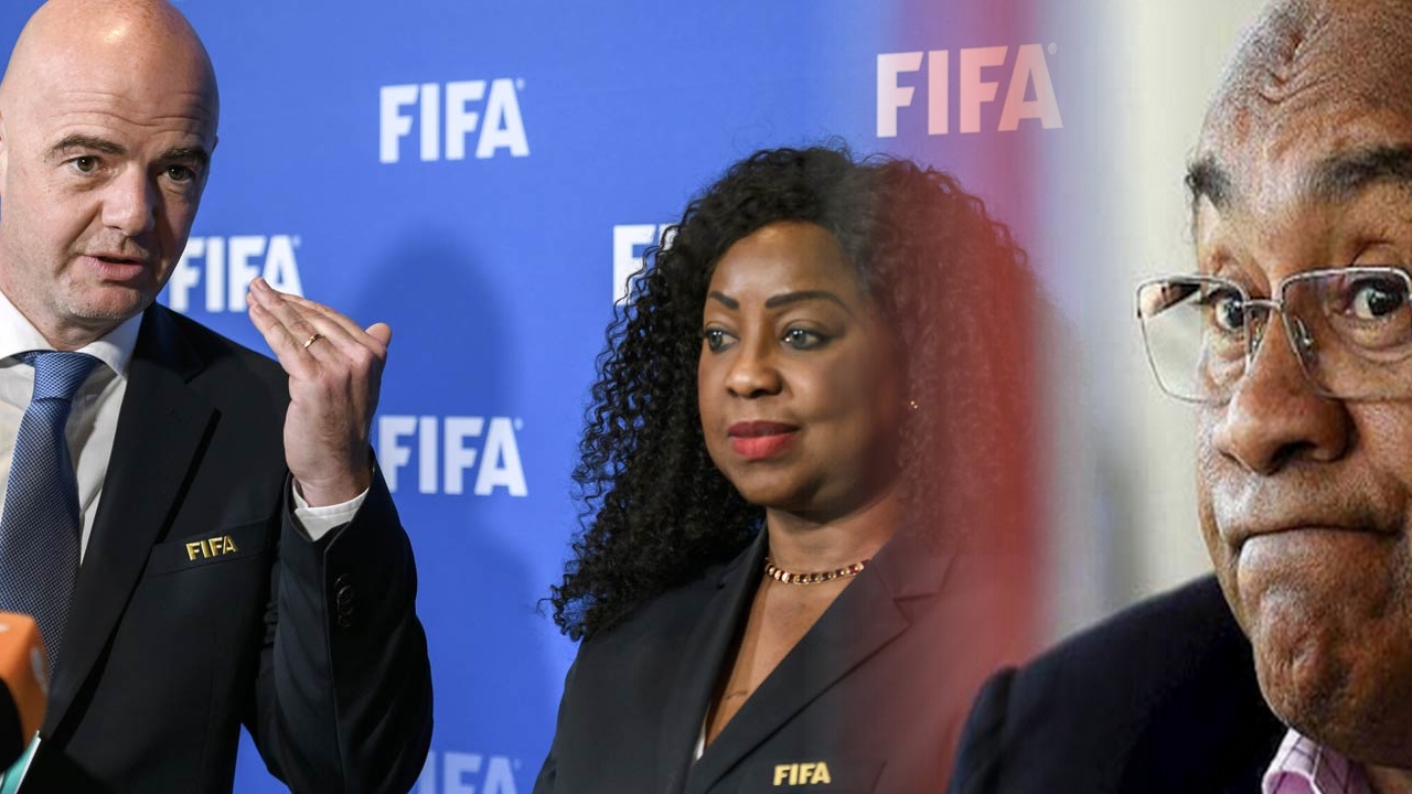 إيقاف أحمد أحمد إيقاف رئيس الكاف أحمد أحمد ahmed ahmed fatma-samoura-et-gianni-infantino