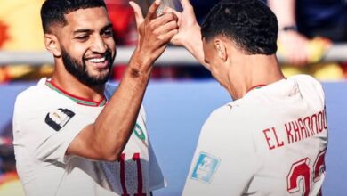 فرحة الصيباري مسجل هدف الفوز على اسكتلندا