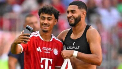 اسيست اسماعيل الصيباري في اول مباراة مع باير ميونخ