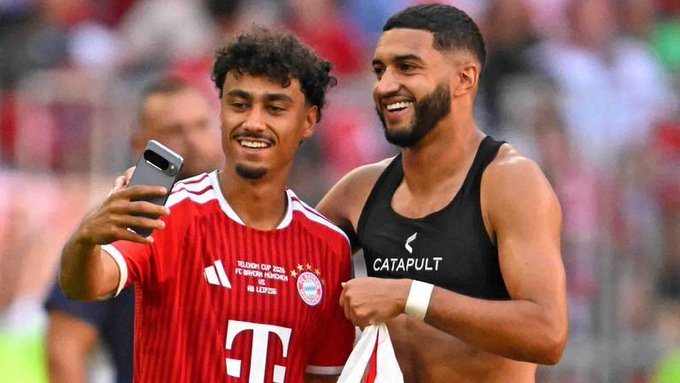 اسيست اسماعيل الصيباري في اول مباراة مع باير ميونخ